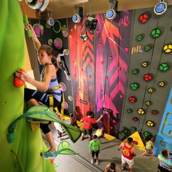 Upper Limits Rock Climbing Gym - Chesterfield - Climbing to the top of the beanstalk! Wacky wall are straight of your kids' favorite stories.