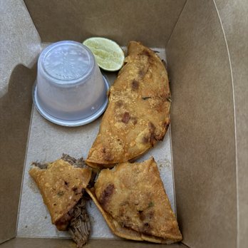 Tulum Tacos and Tequila - Half eaten tacos that belong to someone else and was packed up and given to me instead of my food that I asked to be wrapped to go. - Tacos Near Me - Baldwin, New York
