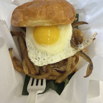 Frita Batidos - Chorizo Frita w/ egg and tropical slaw - Cuban Near Me - Ann Arbor, Michigan