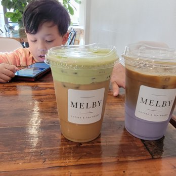 Melby’s Coffee & Tea House - Pistachio latte and Taro latte - Macarons Near Me - Watauga, Texas
