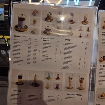 K Cafe Dabang - Menu front (2/7/26) - Coffee & Tea Near Me - Lynnwood, Washington