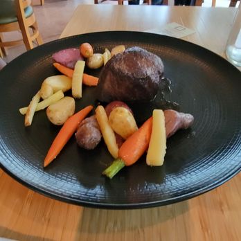 Restaurant Martin - Streak. My wife has allergies, so the kitchen made the vegetable pairing very simple for her. - New American Near Me - Santa Fe, New Mexico
