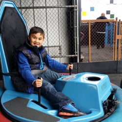 Go Kart World - My son driving a motorized something.  Lol