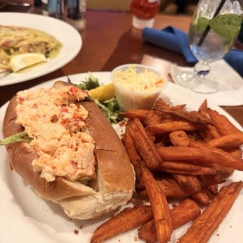 Fathoms Bar & Grille - Lobster Salad Roll and sweet potato fries - Seafood Near Me - New Bedford, Massachusetts Fathoms Bar & Grille - Lobster Salad Roll and sweet potato fries - Seafood Near Me - New Bedford, Massachusetts