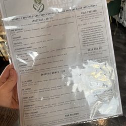Press Coffee & Juice Bar - Menu 1 of 2 (smoothies and smoothies bowls)