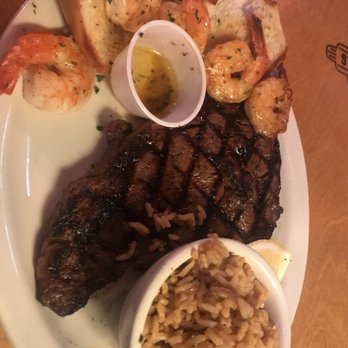 Texas Roadhouse - Ft. Worth Ribeye & Shrimp w/a side of Rice and house salad - Steakhouses Near Me - Wake Forest, North Carolina