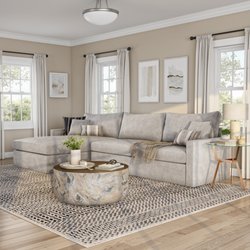ASY Furniture - Galen Large Sectional Sofa in Light Gray