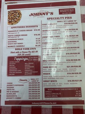 Menu photo 1 Johnny’s NY Pizzeria Rocklin, CA