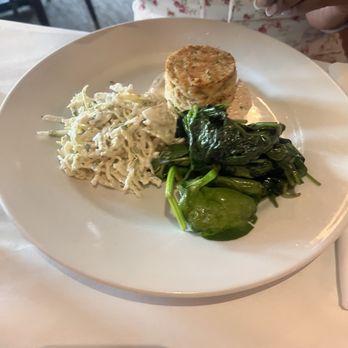 BrickTop's - Crab Cake spinach & coleslaw - Breakfast & Brunch Near Me - Birmingham, Alabama BrickTop's - Crab Cake spinach & coleslaw - Breakfast & Brunch Near Me - Birmingham, Alabama
