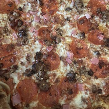 Flame and Cones Pizza & Snow Cones Store/Food Truck - Pork Meat Lover's Pizza with fresh garlic added - Pizza Near Me - Camp Springs, Maryland