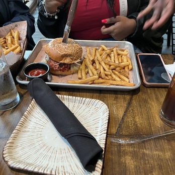 Kinfolk Southern Kitchen - Kinfolk Burger with fries - Southern Near Me - Washington, DC, District of Columbia