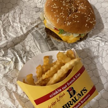 Braum's Ice Cream & Dairy Stores - Crinkle Cut French Fries and cheeseburger - Ice Cream & Frozen Yogurt Near Me - Owasso, Oklahoma