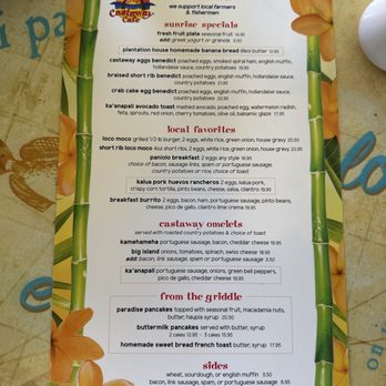 Castaway Cafe - Menu - American Near Me - Lahaina, Hawaii Castaway Cafe - Menu - American Near Me - Lahaina, Hawaii