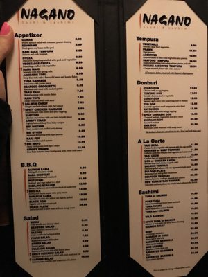 Menu photo 1 Nagano Japanese Restaurant Coquitlam, BC Menu photo 1 Nagano Japanese Restaurant Coquitlam, BC