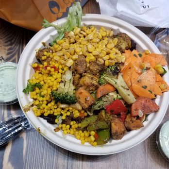 Mezeh - Cous cous, corn, veggies and lemon mint carrots on top with steak schwarma and chicken kabob. Mixed greens at the bottom and basmati rice. - Halal Near Me - Richmond, Virginia Mezeh - Cous cous, corn, veggies and lemon mint carrots on top with steak schwarma and chicken kabob. Mixed greens at the bottom and basmati rice. - Halal Near Me - Richmond, Virginia