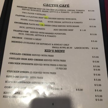 Cactus Cafe - Menu - American Near Me - White's City, New Mexico Cactus Cafe - Menu - American Near Me - White's City, New Mexico