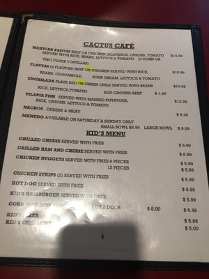Menu photo 8 Cactus Cafe White's City, NM Menu photo 8 Cactus Cafe White's City, NM