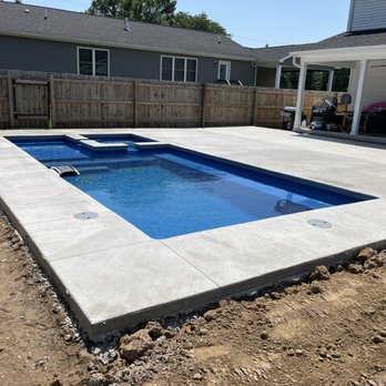 Buff City Pools - Fiberglass install with additional concrete decking - Pool & Hot Tub Service Near Me