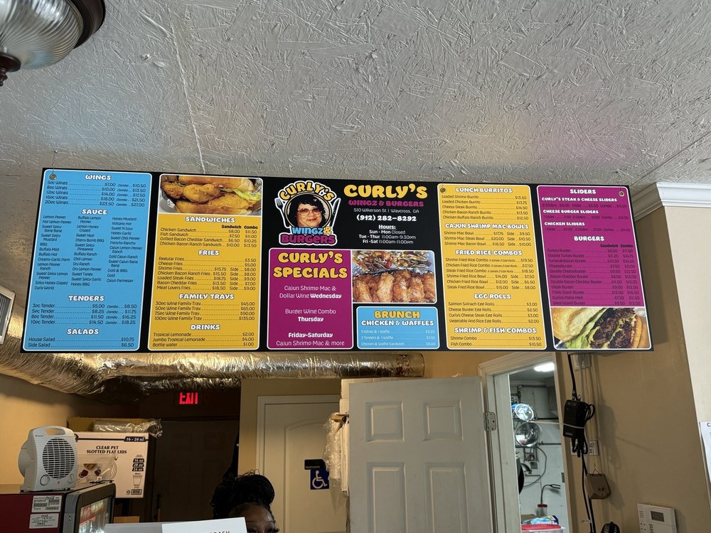 CURLY’S WINGZ & BURGERS Updated July 2024 510 Wilkerson St, Waycross, Chicken