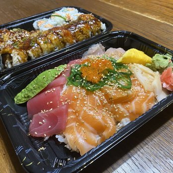 Sumo Sushi - Boston Roll, Soft shell crab roll and Chirashi bowl - deliciousness!!! - Sushi Bars Near Me - Kingston, Rhode Island