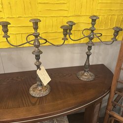 Antiques of South Windermere - Silver plated candle holders