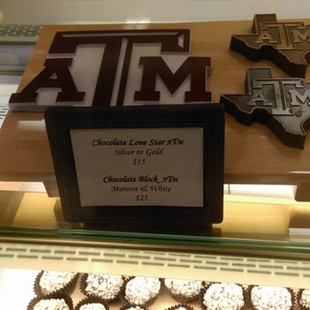 The Chocolate Gallery - The ATM seal is $25; the Texas shapes are $15 - Gelato Near Me - Bryan, Texas