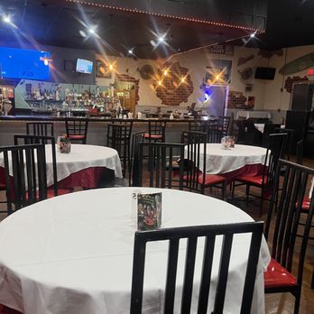 Tastefully done with contemporary bar, large, spacious restaurant and stage.