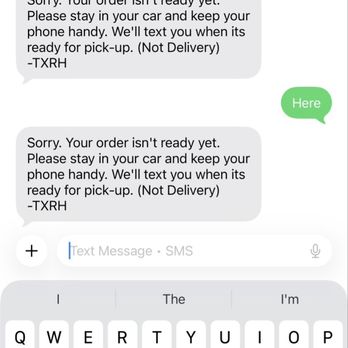 Texas Roadhouse - Shows my food was not ready at 5:40 when it was supposed to be ready at 5:30 - Barbeque Near Me - Peoria, Arizona