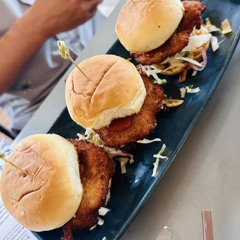 Tommy Bahama Marlin Bar - "Nashville" Hot Chicken Sliders - New American Near Me - Jacksonville, Florida Tommy Bahama Marlin Bar - "Nashville" Hot Chicken Sliders - New American Near Me - Jacksonville, Florida