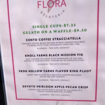 Flora - Saturday's menu - Gelato Near Me - San Francisco, California Flora - Saturday's menu - Gelato Near Me - San Francisco, California