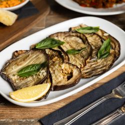 Mali Ston Wine Bar  - Marinated Eggplant  Chargrilled eggplant marinated with garlic, olive oil and fresh basil.