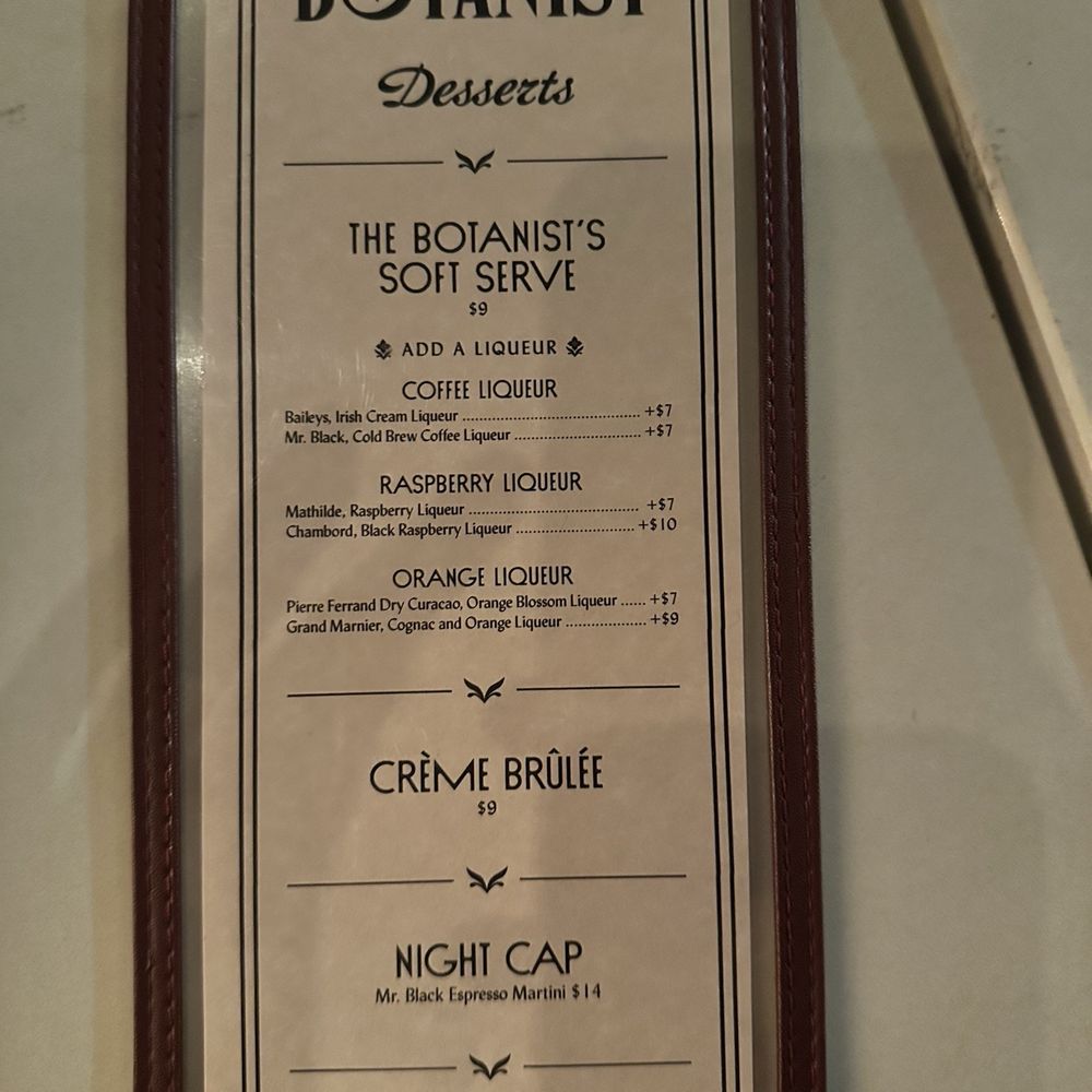 The Botanist - Dessert menu - Cocktail Bars Near Me - Bakersfield, California The Botanist - Dessert menu - Cocktail Bars Near Me - Bakersfield, California