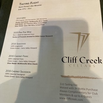 Cliff Creek Cellars - Our flight - Wine Tasting Room Near Me - Gold Hill, Oregon Cliff Creek Cellars - Our flight - Wine Tasting Room Near Me - Gold Hill, Oregon