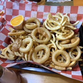 Fred's - Onion rings and fries. - Burgers Near Me - Burlington, Wisconsin Fred's - Onion rings and fries. - Burgers Near Me - Burlington, Wisconsin