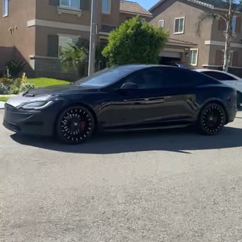 Mazz AutoSport - Tesla Model S with the nice rims Mazz AutoSport provided!! - Auto Repair Near Me - Rosemead, California