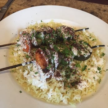 Petra Bistro - Veggie kabob that my boss got - Mediterranean Near Me - Seattle, Washington
