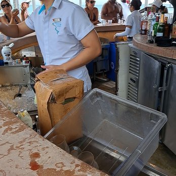 Virgin Voyages - The lovely box is some kind of mix they were squeezing to get the mix out, yum. - Boat Tours Near Me