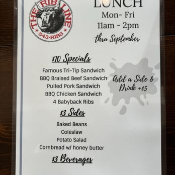 Rib Line By the Beach - Lunch Specials at Rib Line - Barbeque Near Me - Grover Beach, California Rib Line By the Beach - Lunch Specials at Rib Line - Barbeque Near Me - Grover Beach, California