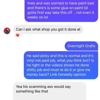 Overnight Grafix - The feedback from other shops about this overnight Grafix wrap shop that did my hood wrap.. smh - Graphic Design Near Me - Rialto, California Overnight Grafix - The feedback from other shops about this overnight Grafix wrap shop that did my hood wrap.. smh - Graphic Design Near Me - Rialto, California
