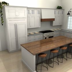 Blue Lotus Design - Kitchen Design Rendering 3- Omega Cabinetry