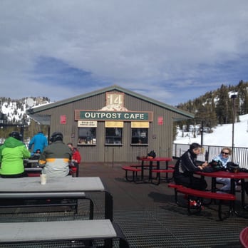 The Outpost - a group of people sitting at picnic tables - Cafes Near Me - Mammoth Lakes, California The Outpost - a group of people sitting at picnic tables - Cafes Near Me - Mammoth Lakes, California