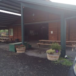 Front view of stables