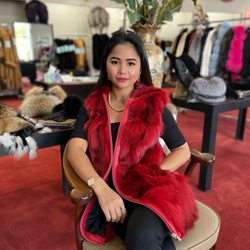 Andriana Furs - Red Dyed Sculptured Fox