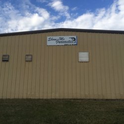 Show Me Gymnastics - Building view from the street. Entrance is on the northeast side.