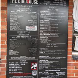 The Birdhouse -West Seattle - Menu March 2026