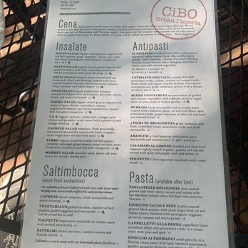 Cibo - Menu - Pizza Near Me - Phoenix, Arizona