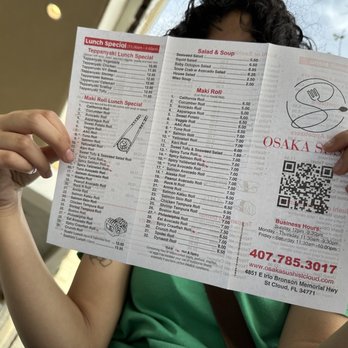 Osaka - Take out menu - Sushi Bars Near Me - St Cloud, Florida