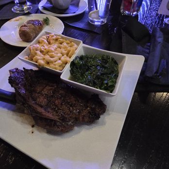 Perfect Note Atlanta - My ribeye, Mac and cheese, and spinach - Music Venues Near Me - Marietta, Georgia