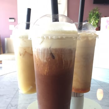 Meow Tea - Left to right: jasmine creama, earl grey creama, mango milk tea. - Asian Fusion Near Me - San Jose, California Meow Tea - Left to right: jasmine creama, earl grey creama, mango milk tea. - Asian Fusion Near Me - San Jose, California