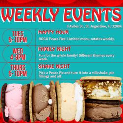 Peace Pie - 3 more reasons for you to visit us during the week!